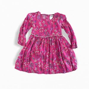 Oshkosh Girls Long Sleeve Floral Butterfly Print Dress